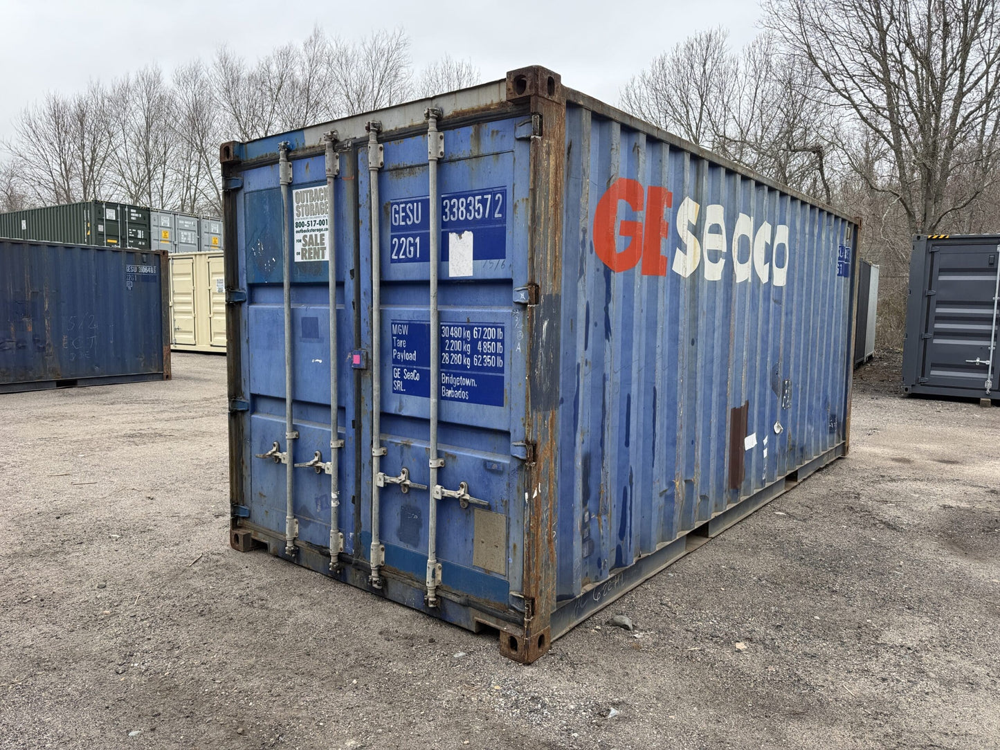 20′ x 8′ x 8.5′ Tall –Used Shipping / Storage Container-Wind and Watertight – BLUE