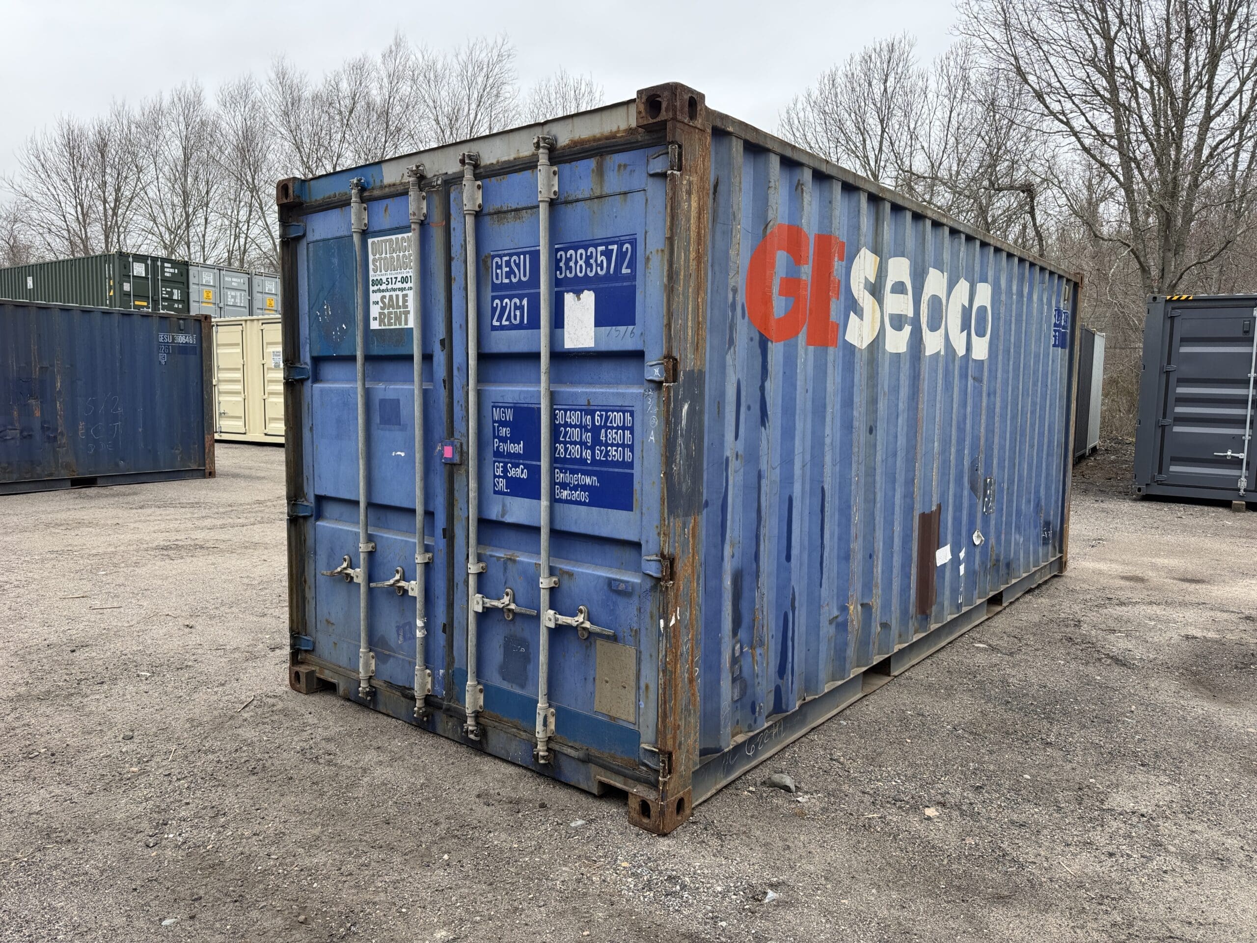 20′ x 8′ x 8.5′ Tall –Used Shipping / Storage Container-Wind and Watertight – BLUE