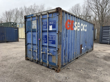 20′ x 8′ x 8.5′ Tall –Used Shipping / Storage Container-Wind and Watertight – BLUE