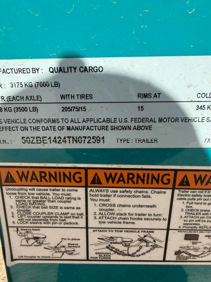 2026 7’x14′ Enclosed Trailer 7000 GVWR