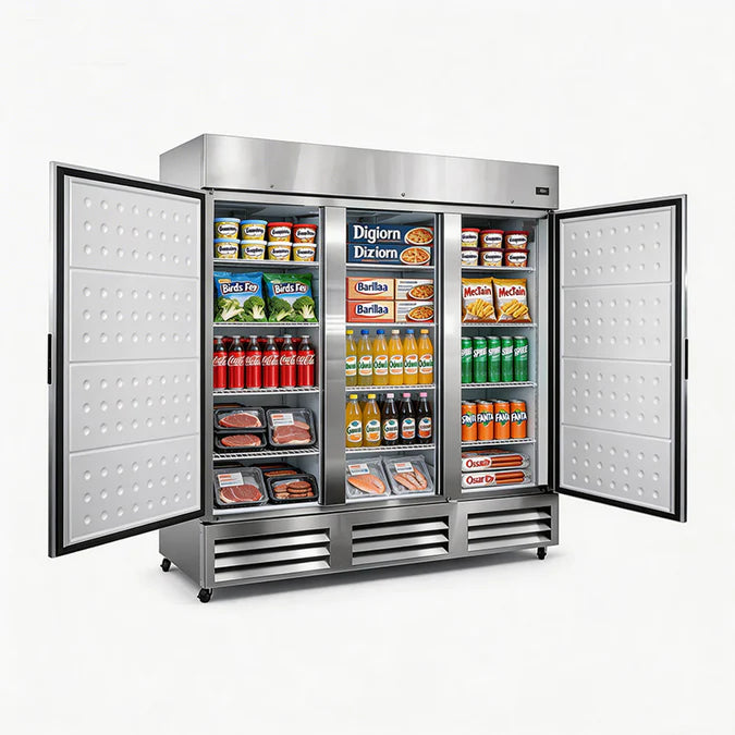 81'' wide Three Door Refrigerator 63 Cu.ft 3 Solid Door ETL Sanitation APPROVED